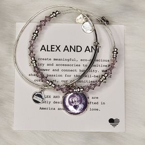 ALEX AND ANI Claddagh & pink quartz beaded brace